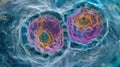 The centrioles of an animal cell are visible in this image shown as two cylindrical structures within the cytoplasm that