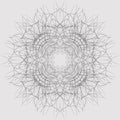 Centripetal tracery ornamental composition. Decorative ornate pattern of curved lines.