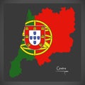 Centro Portugal map with Portuguese national flag