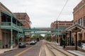 Centro Ybor Complex and colorful streetcar. Ybor City is a historic neighborhood in Tampa 1 Royalty Free Stock Photo