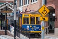 Centro Ybor Complex and colorful streetcar. Ybor City is a historic neighborhood in Tampa 4 Royalty Free Stock Photo