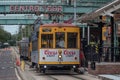 Centro Ybor Complex and colorful streetcar. Ybor City is a historic neighborhood in Tampa 5 Royalty Free Stock Photo