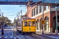 Centro Ybor Complex and colorful streetcar. Ybor City is a historic neighborhood in Tampa. 3 Royalty Free Stock Photo