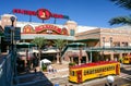 Centro Ybor entrance with yellow tram Royalty Free Stock Photo