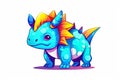 Centrosaurus. Dinosaur, cartoon style, kids content.