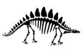 Centrosaurus dinosaur skeleton negative space silhouette illustration. Prehistoric creature bones isolated monochrome Royalty Free Stock Photo