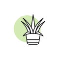 Centry, plant icon. Simple line, outline vector elements of flora with green circle for ui and ux, website or mobile application Royalty Free Stock Photo