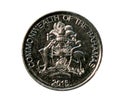 25 Cents coin (Commonwealth - Decimal Coinage). Bank of Bahamas. Royalty Free Stock Photo