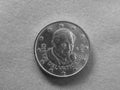 50 cents coin, European Union in black and white