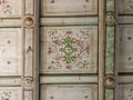 The centuries old ornate artwork in the ceiling of Colditz Castle, Germany Royalty Free Stock Photo