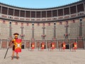 Centurion, legionaries and Colosseum in ancient Rome