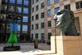 Centurione bronze statue by Polish born sculptor Igor Mitoraj in Columbus Courtyard London England