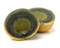 Century egg sliced open