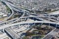 Century Harbor Freeway interchange intersection junction Highway Los Angeles roads traffic America city aerial view photo Royalty Free Stock Photo