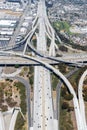 Century San Diego Freeway interchange intersection junction Highway Los Angeles roads traffic America city aerial view photo Royalty Free Stock Photo