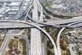 Century San Diego Freeway interchange intersection junction Highway Los Angeles roads traffic America city aerial view photo Royalty Free Stock Photo