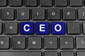 CEO or chief executive officer word on keyboard