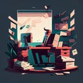 CEO of a Company Desks Vector Illustration. AI Generated