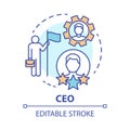 CEO concept icon. Chief executive, boss, top manager idea thin line illustration. Leadership, career growth and personal Royalty Free Stock Photo