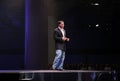 CEO of Dell Technologies company Michael Dell makes his speech