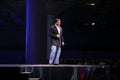 CEO of Dell Technologies company Michael Dell makes his speech