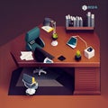 CEO Desks Vector Illustration. AI Generated.