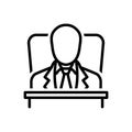 Black line icon for Ceo, manager and director