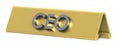 CEO job title on golden nameplate