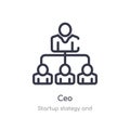 ceo outline icon. isolated line vector illustration from startup stategy and collection. editable thin stroke ceo icon on white