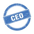 CEO text on blue grungy round stamp