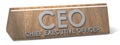 CEO word on wooden banner Royalty Free Stock Photo