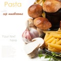 Cep mushrooms with pasta penne