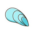 Cephalopod shell blue RGB color icon Royalty Free Stock Photo