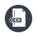 CER File Format Icon. CER extension filled icon Royalty Free Stock Photo