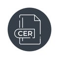 CER File Format Icon. CER extension filled icon Royalty Free Stock Photo