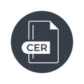 CER File Format Icon. CER extension filled icon Royalty Free Stock Photo