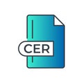 CER File Format Icon. CER extension gradiant icon Royalty Free Stock Photo