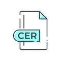 CER File Format Icon. CER extension line icon Royalty Free Stock Photo