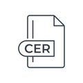 CER File Format Icon. CER extension line icon Royalty Free Stock Photo