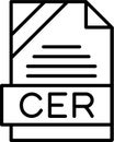 CER Outline Vector Icon Royalty Free Stock Photo