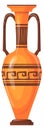 Ceramic amphora. Ancient greek vase cartoon icon