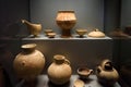 Ceramic amphoras, pots and jars in the National Archaeological Museum, Athens, Greece