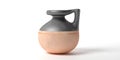 Ceramic ancient greek small vessel with handle isolated against white background. 3d illustration