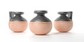 Ceramic ancient greek small vessels with handle isolated against white background. 3d illustration