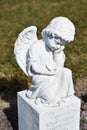 Ceramic angel, guarding angel cemetery, sleeping angel cemetery, dreaming angel cemetery, angel made from ceramic, angel cemetery Royalty Free Stock Photo