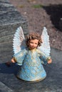 Ceramic angel, guarding angel cemetery, sleeping angel cemetery, dreaming angel cemetery, angel made from ceramic, angel cemetery Royalty Free Stock Photo