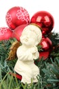 Ceramic Angel and red balls Royalty Free Stock Photo