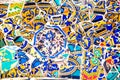 Ceramic art in Park Guell in Barcelona, Spain Royalty Free Stock Photo