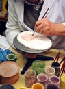 Ceramic artist working, pottery workshop Royalty Free Stock Photo