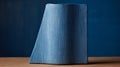 Blue Clay Vase: Striated Resin Veins And Textured Design